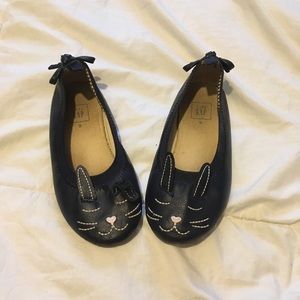 GAP navy blue bunny ballet flats, toddler size 9